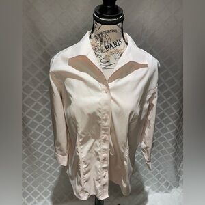 Chico’s Women's Petal Pink Button-Up 3 Quarter Sleeve Shirt Size 2
